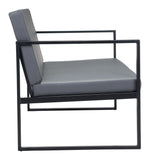 Zuo Modern Claremont 100% Polyurethane, Plywood, Steel Modern Commercial Grade Sofa Gray, Black 100% Polyurethane, Plywood, Steel