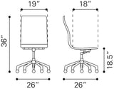 Zuo Modern Glider 100% Polyurethane, Plywood, Steel Modern Commercial Grade Conference Chair White, Silver 100% Polyurethane, Plywood, Steel