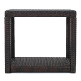 Boracay Outdoor Multibrown Wicker Accent Table