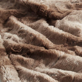 Beautyrest Zuri Casual 100% Polyester PV Fur to Plush Heated Wrap Tan 50x64'' BR54-2783