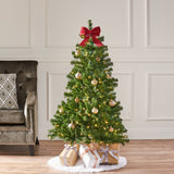 4.5-foot Noble Fir Pre-Lit Clear LED Hinged Artificial Christmas Tree