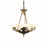 6-Light French Brass Napoleonic Dining Chandelier