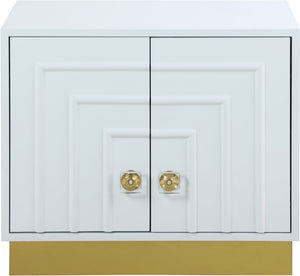 Cosmopolitan Acrylic / Engineered Wood / Stainless Steel Contemporary White Lacquer Side Table - 28" W x 18" D x 24" H