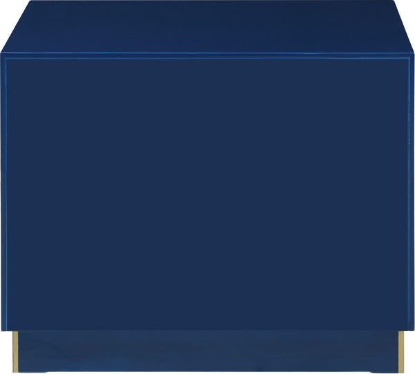 Cosmopolitan Acrylic / Engineered Wood / Stainless Steel Contemporary Navy Lacquer Side Table - 28" W x 18" D x 24" H