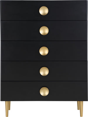 Zayne Engineered Wood / Metal Contemporary Black Chest - 36" W x 18" D x 49" H