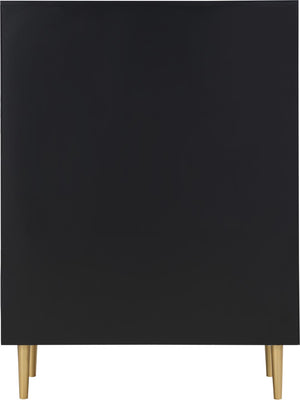 Zayne Engineered Wood / Metal Contemporary Black Chest - 36" W x 18" D x 49" H