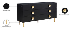 Zayne Engineered Wood / Metal Contemporary Black Dresser - 60" W x 18" D x 32" H