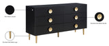 Zayne Engineered Wood / Metal Contemporary Black Dresser - 60" W x 18" D x 32" H