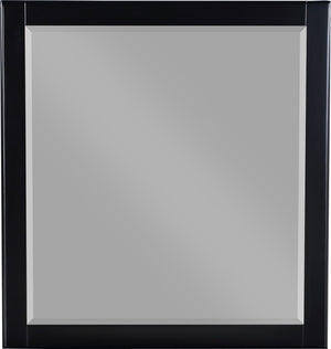 Zayne Glass / Engineered Wood Contemporary Black Mirror - 36" W x 1" D x 38" H