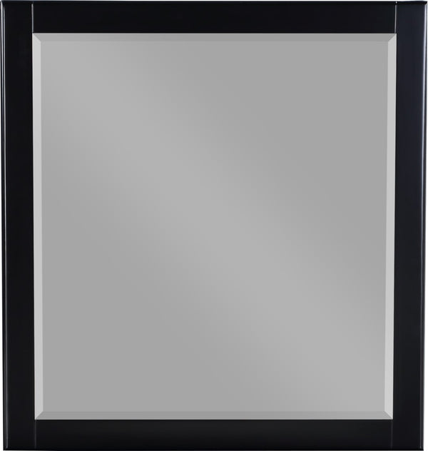 Zayne Glass / Engineered Wood Contemporary Black Mirror - 36" W x 1" D x 38" H