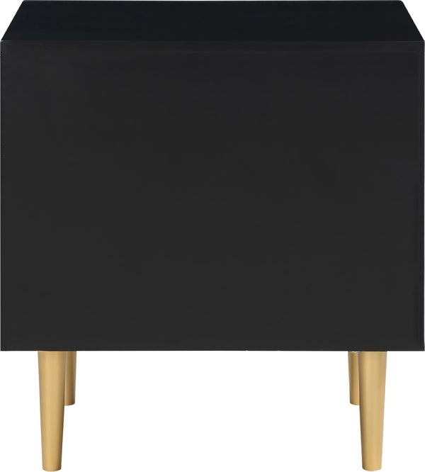 Zayne Engineered Wood / Metal Contemporary Black Night Stand - 22" W x 17" D x 24" H