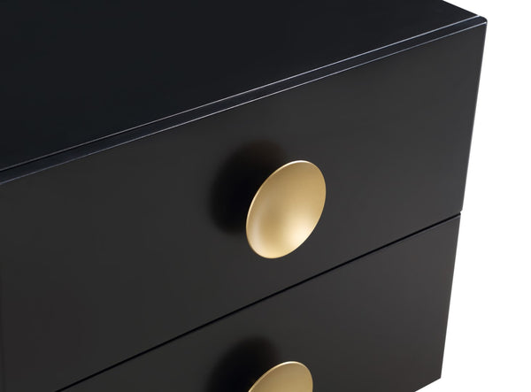 Zayne Engineered Wood / Metal Contemporary Black Night Stand - 22" W x 17" D x 24" H