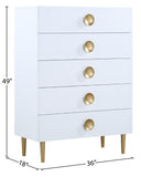 Zayne Engineered Wood / Metal Contemporary White Chest - 36" W x 18" D x 49" H