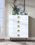 Zayne Engineered Wood / Metal Contemporary White Chest - 36" W x 18" D x 49" H