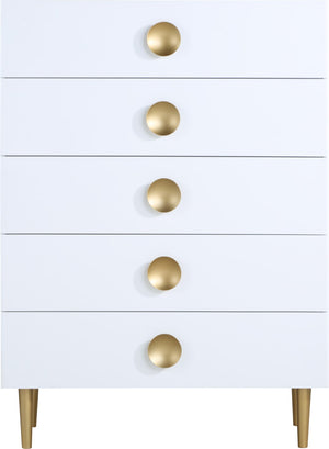 Zayne Engineered Wood / Metal Contemporary White Chest - 36" W x 18" D x 49" H