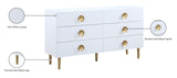 Zayne Engineered Wood / Metal Contemporary White Dresser - 60" W x 18" D x 32" H