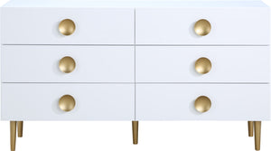 Zayne Engineered Wood / Metal Contemporary White Dresser - 60" W x 18" D x 32" H