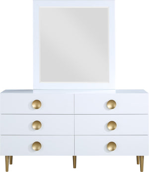 Zayne Engineered Wood / Metal Contemporary White Dresser - 60" W x 18" D x 32" H