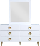 Zayne Engineered Wood / Metal Contemporary White Dresser - 60" W x 18" D x 32" H