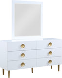 Zayne Engineered Wood / Metal Contemporary White Dresser - 60" W x 18" D x 32" H