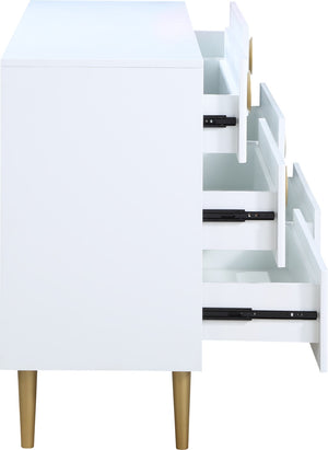 Zayne Engineered Wood / Metal Contemporary White Dresser - 60" W x 18" D x 32" H