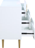 Zayne Engineered Wood / Metal Contemporary White Dresser - 60" W x 18" D x 32" H