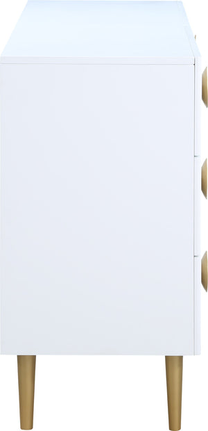 Zayne Engineered Wood / Metal Contemporary White Dresser - 60" W x 18" D x 32" H