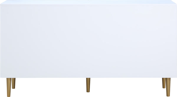 Zayne Engineered Wood / Metal Contemporary White Dresser - 60" W x 18" D x 32" H