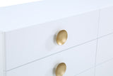 Zayne Engineered Wood / Metal Contemporary White Dresser - 60" W x 18" D x 32" H