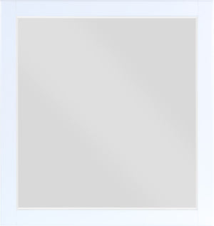 Zayne Glass / Engineered Wood Contemporary White Mirror - 36" W x 1" D x 38" H