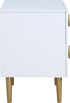 Zayne Engineered Wood / Metal Contemporary White Night Stand - 22" W x 17" D x 24" H