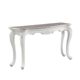 Ciddrenar Transitional Sofa Table Marble Top & White Finish 84313-ACME