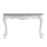 Ciddrenar Transitional Sofa Table Marble Top & White Finish 84313-ACME