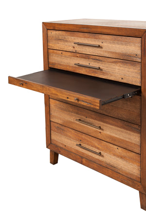 Trinidad 5 Drawer Multifunction Chest - Elegant Mahogany Storage with Pull-Out Desk & Dovetail Drawers