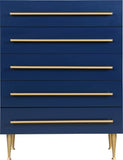 Marisol Engineered Wood / Iron Contemporary Navy Chest - 36" W x 18" D x 48.5" H