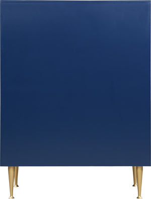 Marisol Engineered Wood / Iron Contemporary Navy Chest - 36" W x 18" D x 48.5" H