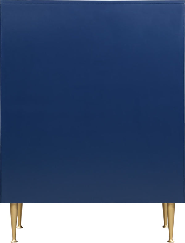 Marisol Engineered Wood / Iron Contemporary Navy Chest - 36" W x 18" D x 48.5" H