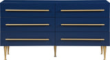 Marisol Engineered Wood / Iron Contemporary Navy Dresser - 60" W x 18" D x 32" H