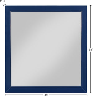 Marisol Engineered Wood / Iron Contemporary Navy Mirror - 36" W x 1" D x 38" H