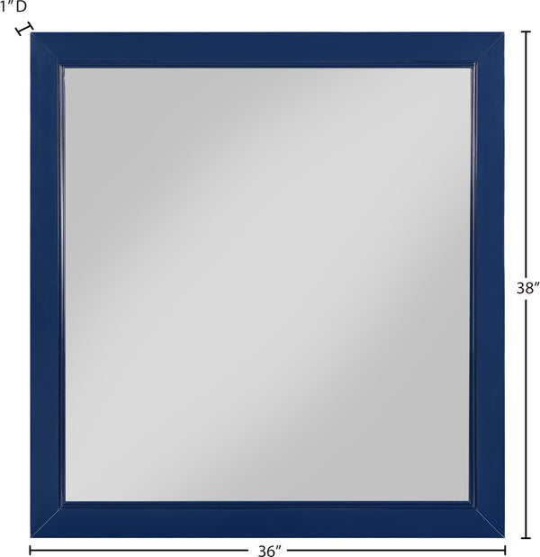 Marisol Engineered Wood / Iron Contemporary Navy Mirror - 36" W x 1" D x 38" H
