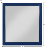 Marisol Engineered Wood / Iron Contemporary Navy Mirror - 36" W x 1" D x 38" H