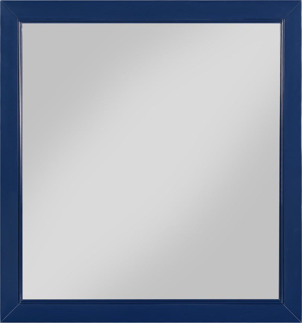 Marisol Engineered Wood / Iron Contemporary Navy Mirror - 36" W x 1" D x 38" H