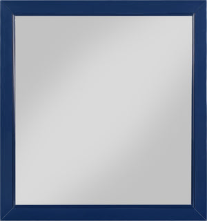 Marisol Engineered Wood / Iron Contemporary Navy Mirror - 36" W x 1" D x 38" H