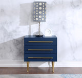 Marisol Engineered Wood / Iron Contemporary Navy Night Stand - 24" W x 18" D x 26" H