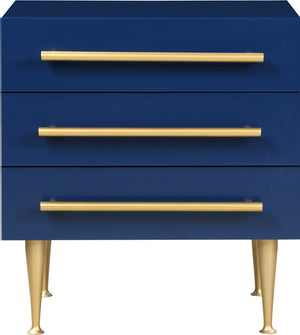 Marisol Engineered Wood / Iron Contemporary Navy Night Stand - 24" W x 18" D x 26" H
