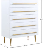 Marisol Engineered Wood / Iron Contemporary White Chest - 36" W x 18" D x 48.5" H