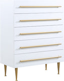 Marisol Engineered Wood / Iron Contemporary White Chest - 36" W x 18" D x 48.5" H