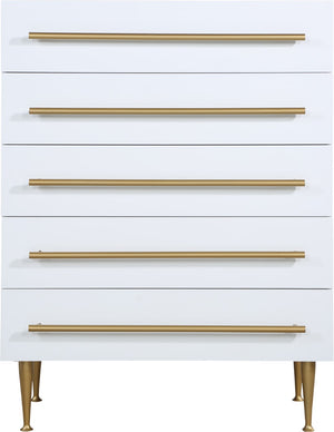 Marisol Engineered Wood / Iron Contemporary White Chest - 36" W x 18" D x 48.5" H