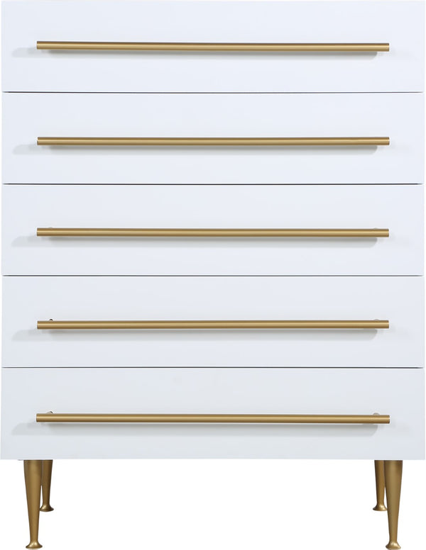 Marisol Engineered Wood / Iron Contemporary White Chest - 36" W x 18" D x 48.5" H