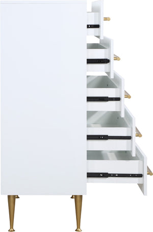 Marisol Engineered Wood / Iron Contemporary White Chest - 36" W x 18" D x 48.5" H